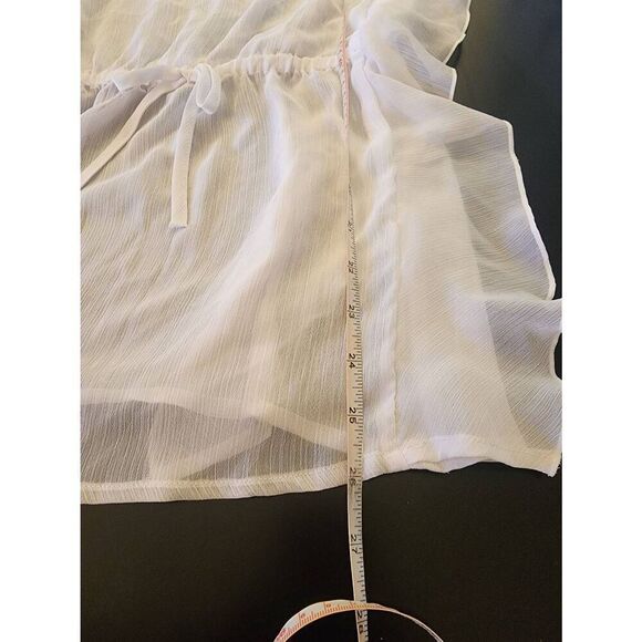 Tommy Bahama girls size 12 sheer cover up drawstring waist white - Picture 7 of 7